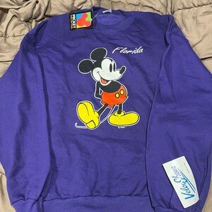 Disney Mickey Mouse Purple Crewneck Sweater